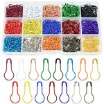 600Pcs Gourd Safety Bulb Pins 15 Colors Metal Crochet Stitch Markers Pear Shape Knitting Pins for Crocheting Clothing Tag DIY Craft Project with Storage Box