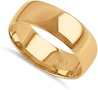 Vinali 14K Solid Yellow Gold 6mm Comfort Fit Wedding Band for Men and Women