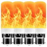 Qelus Flame Light Bulb,LED Flame Effect Light Bulbs,5W B22 Flickering Light Bulb with 3 Modes Retro Indoor Outdoor Decorationrative Lights for Home Party Decoration (4 Pcs)