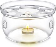 Teabloom Celebration Teapot Warmer - Standard Size (5-inch Diameter) - Heatproof Borosilicate Glass Tea Warmer - Tealight Candle Included