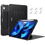 ZtotopCases New iPad Air 5th/4th Generation Case 10.9 Inch 2022/2020, Multi-Viewing Angles Auto Wake/Sleep & Pencil Holder iPad Air 5 Case, Black