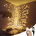 NIDISETPJAS Enchanted Willow Vine Lights with Remote, Christmas Swags Decorations Indoor Room Decor, 18 Branches 144 LEDs Lighted Willow Vine Lights for Walls Bedroom Home Decor