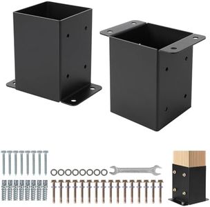 Post Base for Deck,Deck Post Bracket with Bolts and Hardware Kit,Post Anchor with Powder-Coated Finish,(4"x4" or 6"x6"Options) Post Holder for Fence Deck,Pergola and Gazebo