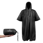 Arcturus Lightweight Rain and Wet Weather Multi-Purpose Ripstop Nylon Poncho/Tarp/Ground Cloth (Black)