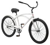 Schwinn Huron Beach Cruiser Bike for Adult, 3-Speed, Coaster Brake, 26-Inch Wheels, 18-Inch Step-Over Steel Frame, Full Front & Rear Fenders, Classic Handlebar, Silver