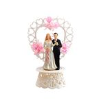 PRETYZOOM Wedding Cake Topper Bride Groom Cake Picks Wedding Sculpture Figure Elegant Resin Couple Hug Bridal Show Stand Cake Decor