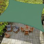 MetDeals Outdoor Waterproof Sun Shade Sail Canopy Rectangle 85-95%UV Block for Patio and Garden,Backyard Lawn with SS Triangle & Rope (Military Green14 X 20 Feet)