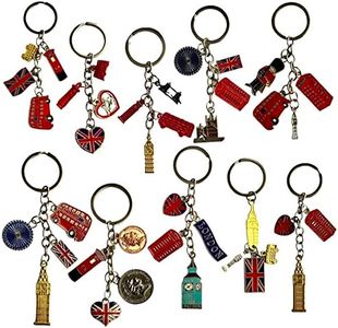 Souvenirs 10 London Charm Keychains British Keyrings Union Jack Key Rings England Famous Icons Key Chains Great Britain Landmarks Metal keyrings, Mix, Mix