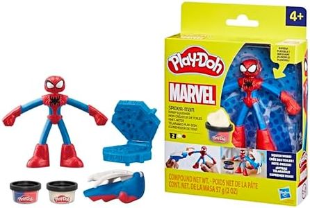 Play-Doh Marvel Spider-Man Thwip Squisher Set with Bendy Action Figure, Superhero Toys for Ages 4+, Unisex Toy for Boys & Girls