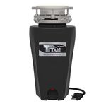 Titan 10-US-TN-560-3B Garbage Disposal, 1/2 HP - Economy, Black with Stainless Steel Flange