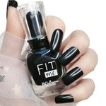 TBeautfave Black Nail Polish, Quick Dry&Long Lasting Nail Varnish Neutral Nail Polish Non-toxic Water Based Formula Natural Nail Polish Black Gel Nail Polish for DIY Nail Art