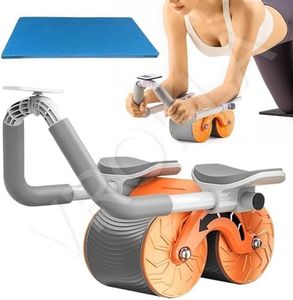 VROKLA Abs Roller for Men & Women Professional Ab Roller Automatic Rebound With Elbow Support, Timer, Mobile Holder, Knee Mat Abs Roller Wheel Abs Workout Equipment Abdomen Exercise Equipment for Home