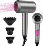 CASAMAA Professional Ionic Hair Dryer Powerful AC Motor Quick Drying with 2 Speed 3 Heat Setting, Cool Shot Button with 1 Diffuser & 2 Concentrator, Hairdryers for Women Man