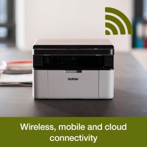 Brother DCP-1610W Mono Laser All-in-One Printer – Wireless, Compact A4, White