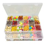 YBhuoo 2 Pack Snack Box with Compartments, Snackle Box with 36 Removable Grids Compartments, Multi Grid Snack Box with Lid for Chocolates, Potato Chips, Nuts, Cookies, Candies, Fruits, Etc