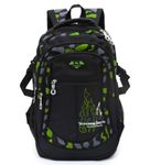 ADGBPE Boys Backpack School Bag Secondary Rucksacks Teenage Student Durable Heavy Duty Large Kids Bookbags Waterproof (1-Green)