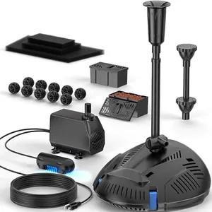 NFESOLAR Pond Filter with Pond Pump Fountain, All-in-one 660 GPH Pond Filter Fountain Kit with 3-Layer Filtration, UV Clarifier for Outdoor Ponds, Fish Tank, Pool, Garden Waterscape (Corded Electric)