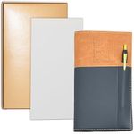 2024 Weekly Pocket Calendar Organizer With Black & Gold Pen Attached | White Notepad For Notetaking - All in a Gold Gift Box | Small Size Soft Leather Cover 6" X 3.5" Black & Brown/Tan Planner (2024)