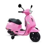 SHAKYA WORLD Vespa 12v Battery Operated Rechargeable Ride On Scooter for Girls and Boys, 1 to 6 Years Kids Scooty (Pink & Black Color)