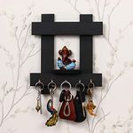 eCraftIndia Lord Ganesha Wooden Keyholder with 5 Key Knobs