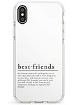 Stylish Word Definitions: Best Friends Impact Phone Case for iPhone XR TPU Protective Light Strong Cover with Text Dictionary Define Wording Font