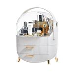 Zuvo Makeup Organiser with 2 Large Drawers – Expandable Skincare & Cosmetic Storage for Vanity & Dressing Table – White, Stylish & Durable