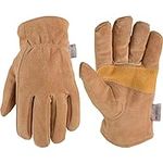 Wells Lamont Men's Insulated Split Cowhide Winter Leather Work Gloves, Large (1080L), Brown