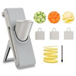 Eletronova Safe Mandoline Food Slicer, Vegetable Slicer for Kitchen, Mandoline Potato Slicer，Kitchen Food Slicer, 4in1 & Thickness Adjuster Multifunctional Chopper Vegetable Cutter for Fast Meal（Grey）