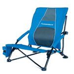 STRONGBACK Low Gravity Beach Chair Heavy Duty Portable Camping and Lounge Travel Outdoor Seat with Built-In Lumbar Support, Blue, 2.0 (NEW for 2019), Standard