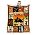 Deer Hunting Blanket, Camo American Flag Hunter Gifts for Men Women, Funny Hunting Blanket for Men, Soft Throw Blanket for Bed Couch Living Room Home Decor, 50x60 Inch