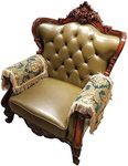 LUFEIJIASHI Luxury Couch Arm Covers,Washable Armrest Covers for Sofa,Anti Slip Recliner Chair Arm Covers Protectors for Leather Sofa Arm Cover Set of 2 (FRSG-Green)