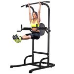 ONETWOFIT Power Tower Adjustable Height Pull Up & Dip Station Multi-Function Home Strength Training Fitness Workout Station