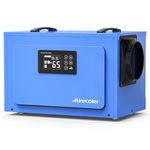 Airecoler 60L Commercial Dehumidifier for Crawl Spaces & Basements with Drain Hose, Industrial Grade Water Damage Restoration for up to 250 m³, Auto Defrost, Memory Starting