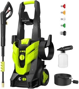 LWQ Electric Pressure Washer, 2.5 GPM Power Washer with 4 Quick Connect Nozzles, High Pressure Cleaning Machine with Foam Cannon for Cars/Fences/Driveways/Patios/Home Cleaning