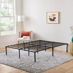 Linenspa Heavy Duty Metal Platform Bed Frame - No Box Spring Needed - Underbed Storage - Simple Tool Free Assembly - 14” High - Sturdy - Steel Slats - Sleek Modern Design - Queen Size