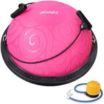 ATIVAFIT HALF BALL BALANCE TRAINER Inflatable Yoga‑Stability Ball for Core Strength & Home Workouts with Resistance Bands, Pump & Anti‑Slip Base (Supports up to 660 lbs)