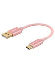 CableCreation USB C to USB Cable Short 6 inch Durable USB C to USB A Short USB C Cable Fast Charging 3A 480Mbps Data USB A to USB C for Power Bank Stylus Pen S22 S21 Pixel 0.15m Rose Gold