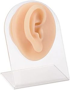 SimCoach Piercing Practice Body Parts, Silicone Ear Model(Left) for Piercing Practice, Fake Ear Mold for Earring Jewelry Display, Acupuncture Teaching Tool
