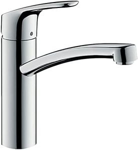 hansgrohe Focus M41 - Niederdruck Armatur Küche, 1 Stahlart, Wasserhahn Küche mit Auslaufhöhe 160 mm, Mischbatterie Küche 150° schwenkbar, Chrom, 31804000