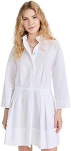 Vince Women's Fitted Band Collar Mini Dress, Optic White, Medium