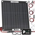 POWOXI 30W Solar Battery Charger: 12V Solar Car Battery Trickle Maintainer - with MPPT Controller Parameter Adjustable - for RV Boat Marine Motorcycle Trailer Truck Tractor - Solar Panel Kit