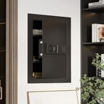 ERGOMASTER Wall Safe, Hidden In Wall Safe Between Studs, Small Safe Box with Digital Keypad & Removable Shelf, Electronic Safe for Gun Passports Money Jewelry,Black