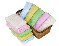 Kanani Ultra Soft Muslin Baby Napkins 6 Layers Cotton Reusable 10" x 10" Towel (Pack of 5) for Newborn Baby Easily Washable, Absorbent and Hygenic Face Napkin