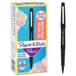 Paper Mate Flair Felt Tip Pens | Medium Point (0.7 mm) Writing Pens | Black Pens | For Writing, Drawing & Sketching | 12 Count