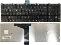 SUNMALL Keyboard Replacement Compatible with Toshiba Satellite C50-A C55-A C55D-A C55T-A C55DT-A C55DT-A Series Laptop,fits Part Number V143026CS1 132412258 Black US Layout(6 Months Warranty)