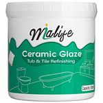 Tub and Tile Paint Refinishing Kit, Bathtub Paint White Odorless Water Based Sink Paint Suitable for Refacing Porcelain Surface/Countertop/Bathroom/Kitchen, Paintable 25-30sq.ft(500g)