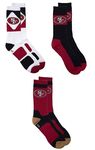 NFL Men's 3-Pack Sport Crew Fan Socks (San Francisco 49ers)