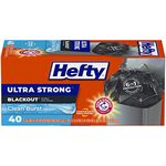 Hefty Ultra Strong Tall Kitchen Trash Bags Clean Burst, Black, 13 Gallon, 40 Count