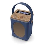 DAB, DAB+ Digital and FM Bluetooth radio | Battery and Mains Powered Portable DAB Radio | Bluetooth Connectivity, Dual Alarm, 15 Hours Playback and LED Display | MAJORITY Little Shelford (Mid-Blue)
