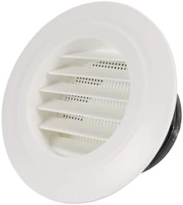 Soffit Vents 4 Inch, Round Soffit Exhaust Vent Cover with Built-in Mesh Screen for Bathroom Kithchen Office Home, White